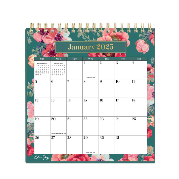 slide 2 of 2, 2025 Blue Sky Monthly Desk Calendar With Stand, 6-1/16"" X 6-3/8"", Jelena, January To December, 150047, 1 ct