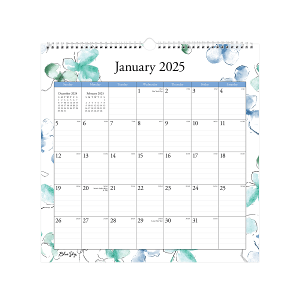 slide 2 of 2, 2025 Blue Sky Monthly Wall Calendar, 12"" X 12"", Lindley, January To December, 150026, 1 ct