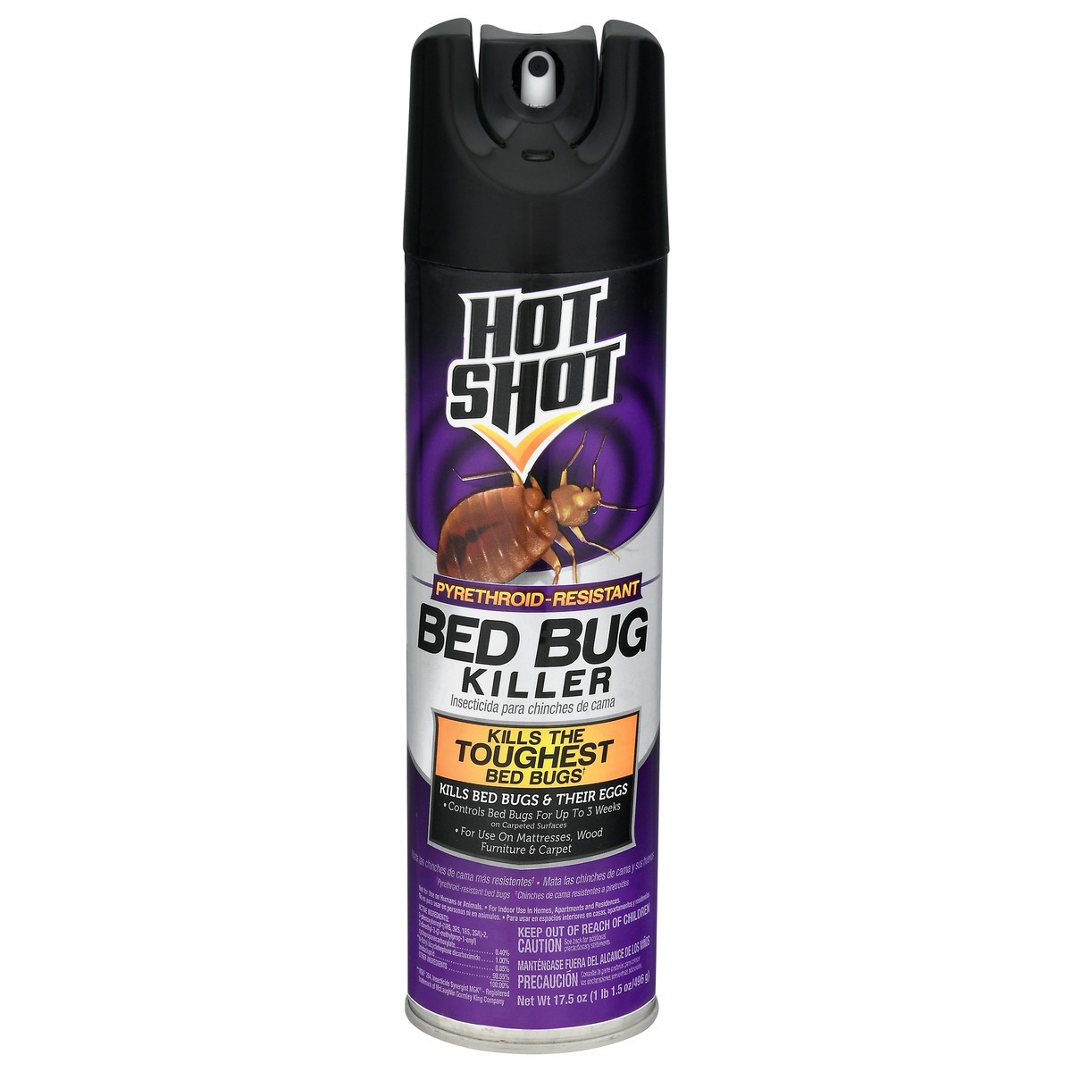slide 6 of 10, Hot Shot Pyrethroid-Resistant Bed Bug Killer 17.5 oz, 17.5 oz
