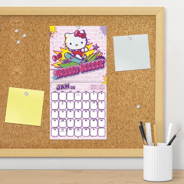 slide 7 of 7, 2025 Dateworks Mini Calendar, 7"" X 7"", Hello Kitty, January To December, 1 ct