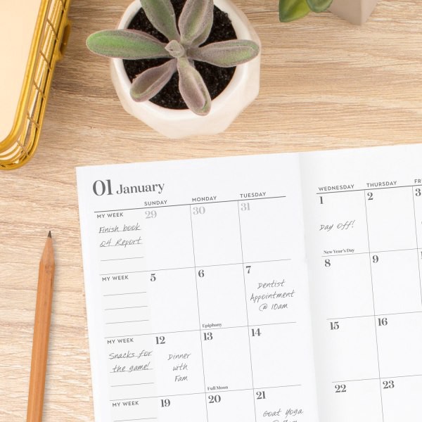 slide 7 of 7, 2025-2026 Cambridge Workstyle 2-Year Monthly Planner, 3-1/2"" X 6-1/4"", Red Violet, January To December, 1 ct