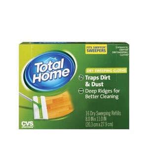 slide 1 of 1, Total Home By CVS Dry Sweeping Cloths, 16 ct