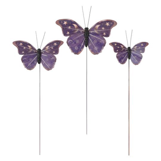 slide 1 of 2, Purple With Gold Moons & Stars Butterfly Set By Ashland, 1 ct