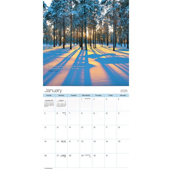 slide 3 of 6, 2025 Dateworks Mini Calendar, 7"" X 7"", Psalms, January To December, 1 ct
