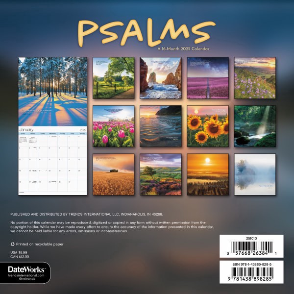 slide 2 of 6, 2025 Dateworks Mini Calendar, 7"" X 7"", Psalms, January To December, 1 ct