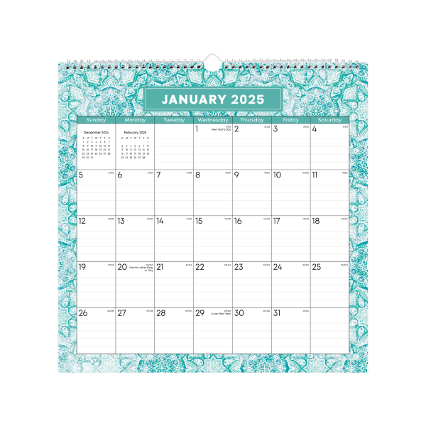 slide 2 of 2, 2025 Blue Sky Monthly Wall Calendar, 12"" X 12"", Ava Jade, January To December, 150023, 1 ct