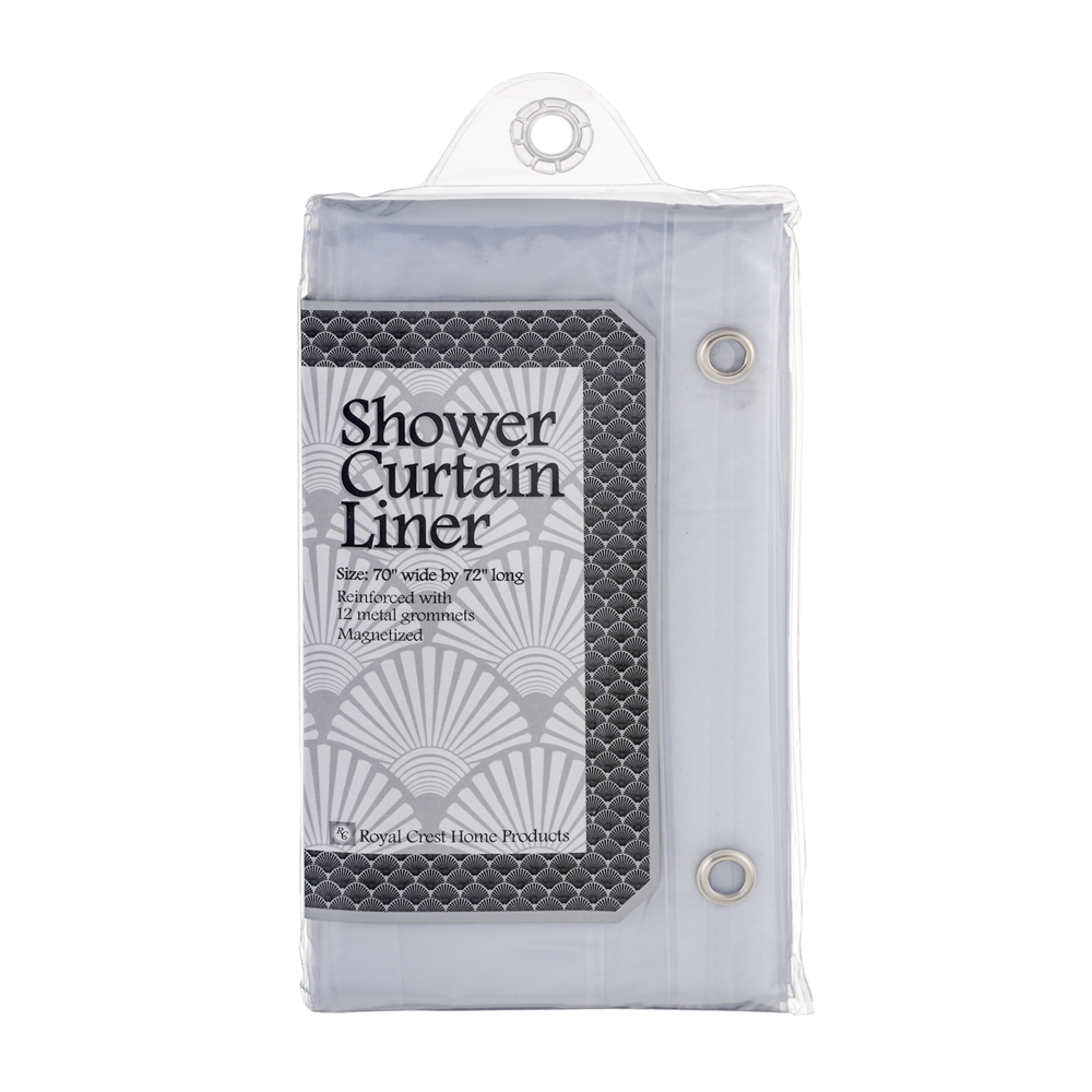 slide 1 of 1, Royal Crest Magnetized Shower Curtain Liner - White, 70 in x 72 in