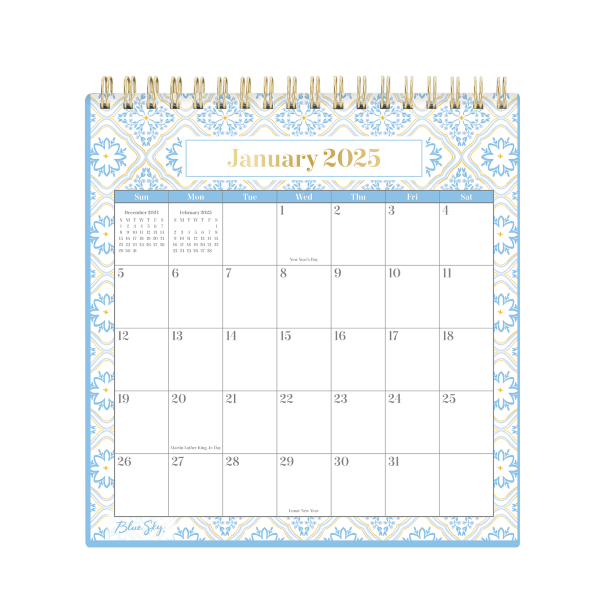 slide 2 of 2, 2025 Blue Sky Monthly Desk Calendar With Stand, 6-1/16"" X 6-3/8"", Delancy, January To December, 150050, 1 ct