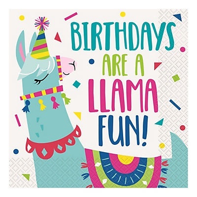 slide 1 of 1, Unique Industries Llama Birthday Luncheon Napkins, 16 ct