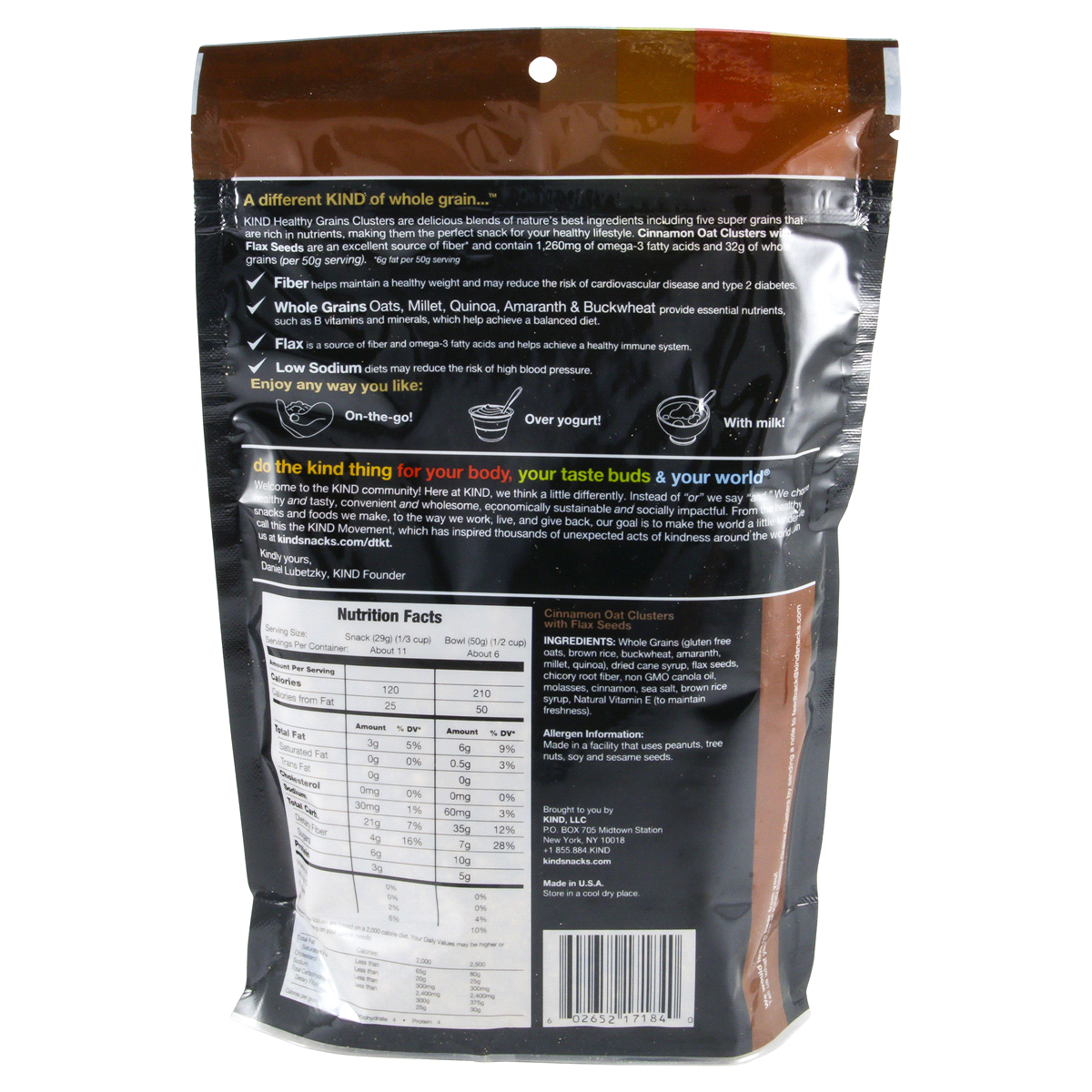 slide 2 of 2, KIND Healthy Grains Fiber Cinnamon Oat Clusters, 11 oz