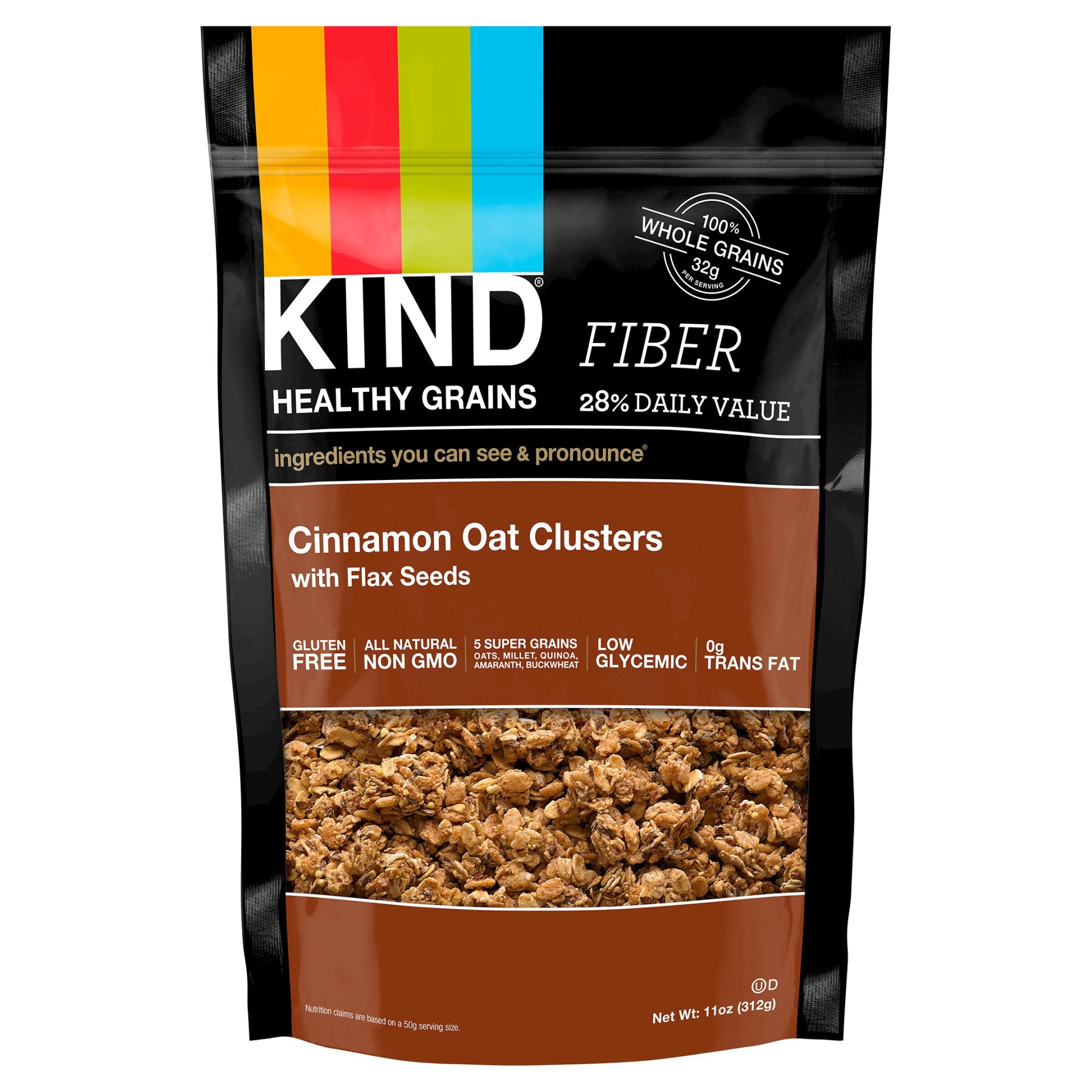 slide 1 of 2, KIND Healthy Grains Fiber Cinnamon Oat Clusters, 11 oz