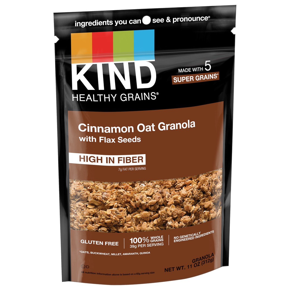 slide 5 of 12, KIND Healthy Grains Clusters, Cinnamon Oat with Flax Seeds, 11 oz