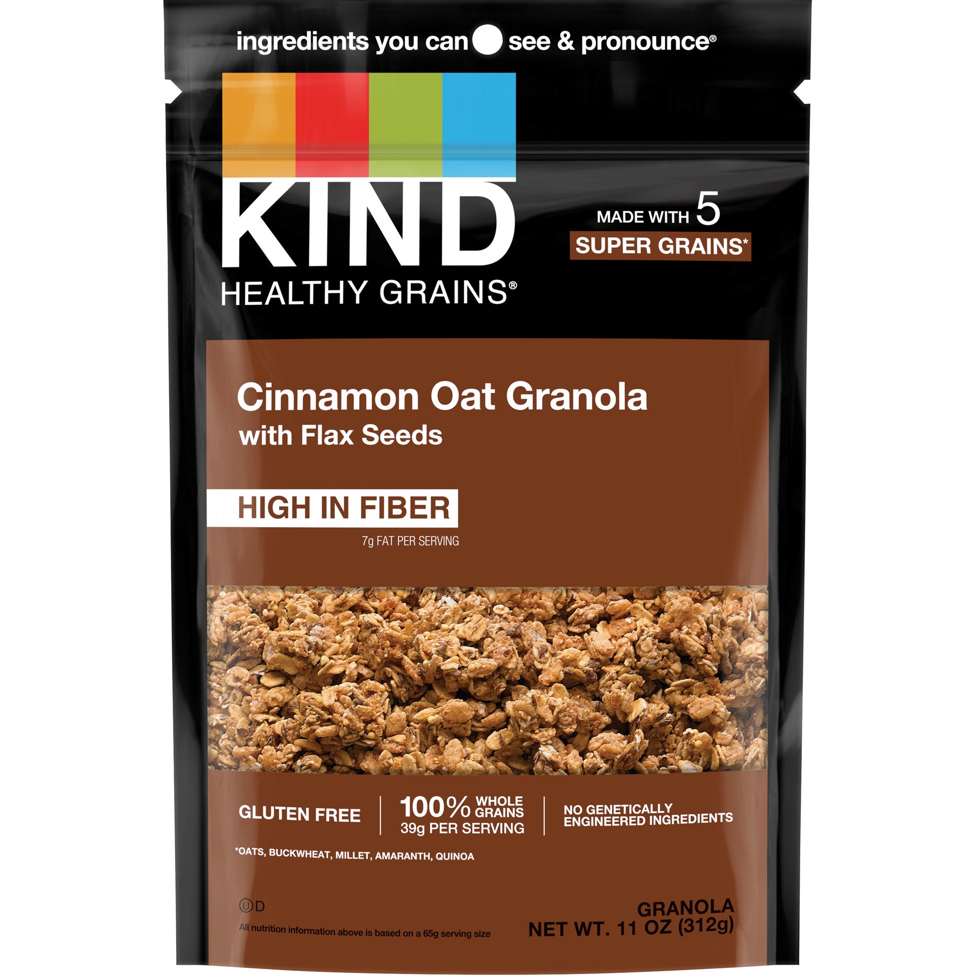 slide 1 of 12, KIND Healthy Grains Clusters, Cinnamon Oat with Flax Seeds, 11 oz