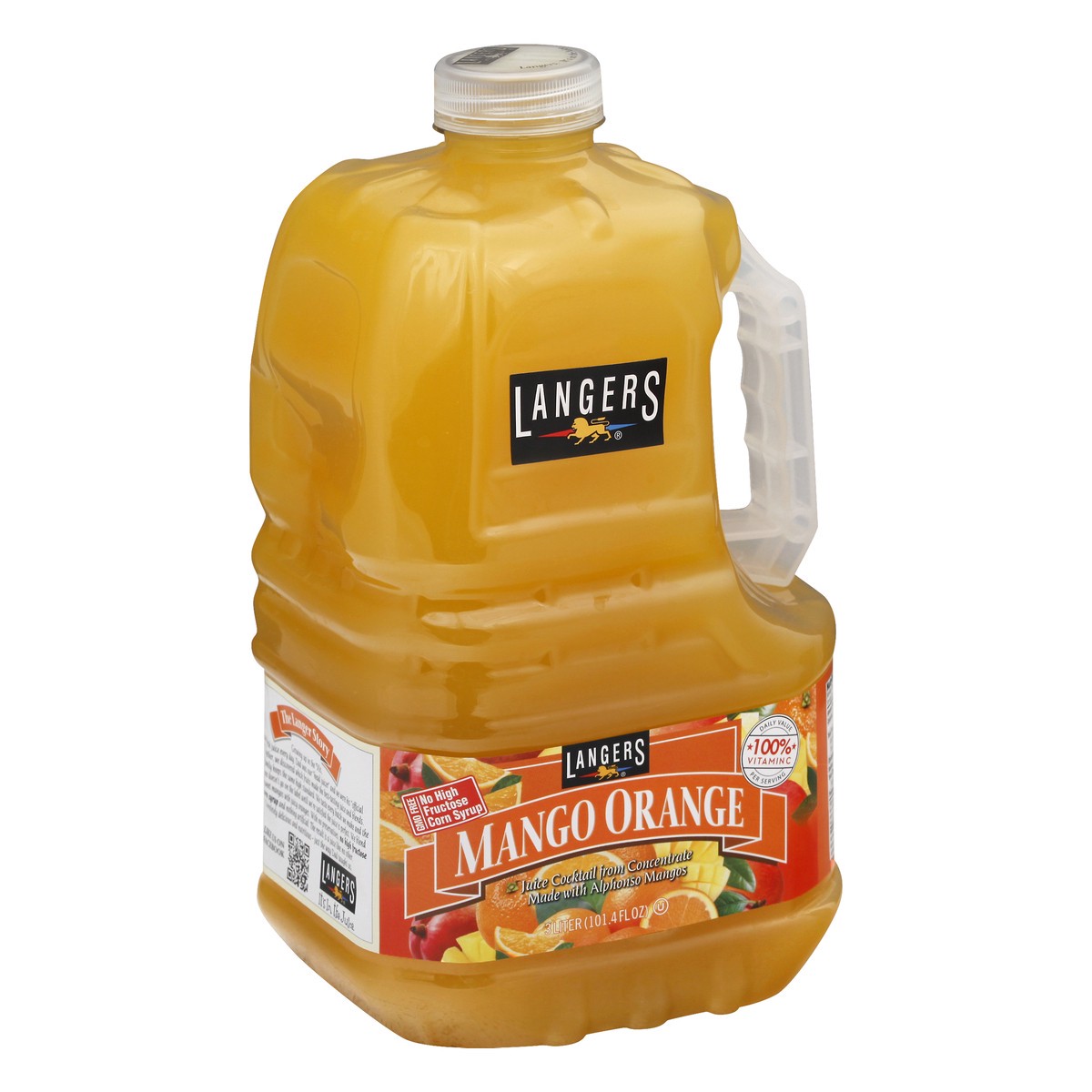 slide 9 of 13, Langers Mango Orange Juice Cocktail from Concentrate 101.4 fl oz, 3 liter