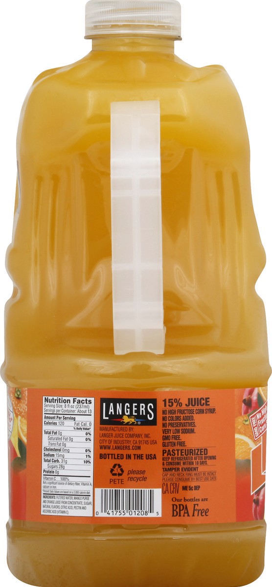 slide 6 of 13, Langers Mango Orange Juice Cocktail from Concentrate 101.4 fl oz, 3 liter
