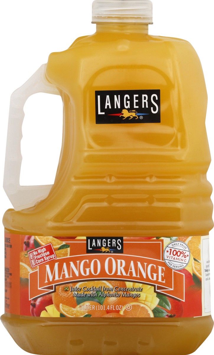 slide 13 of 13, Langers Mango Orange Juice Cocktail from Concentrate 101.4 fl oz, 3 liter