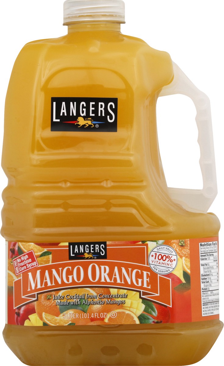 slide 4 of 13, Langers Mango Orange Juice Cocktail from Concentrate 101.4 fl oz, 3 liter