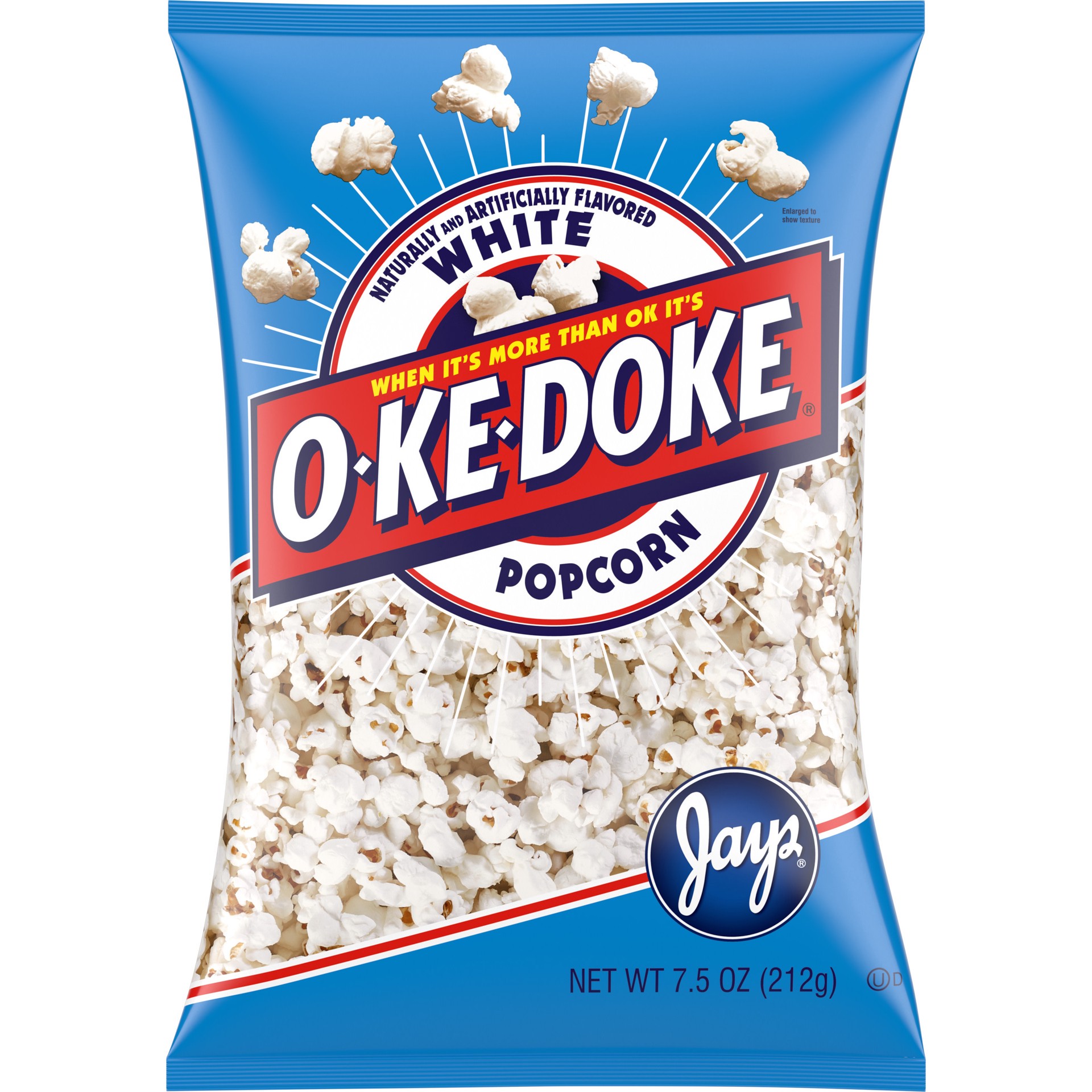 slide 1 of 5, O-Ke-Doke Popcorn, White Popcorn, 7.5 Oz Bag, 7.5 oz