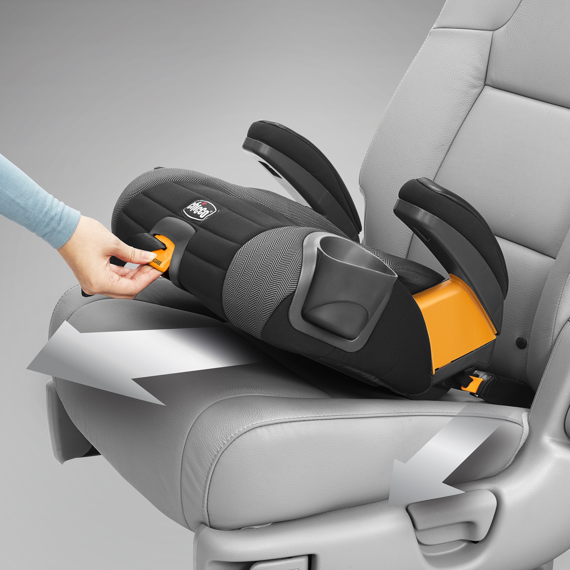 slide 2 of 7, Chicco GoFit Plus Backless Booster Car Seat - Stream, 1 ct