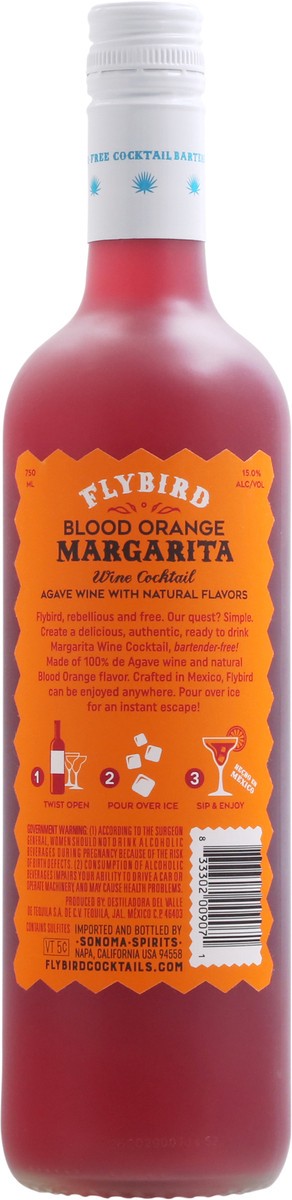 slide 3 of 9, Flybird Blood Orange Margarita Wine Cocktail, 750 ml