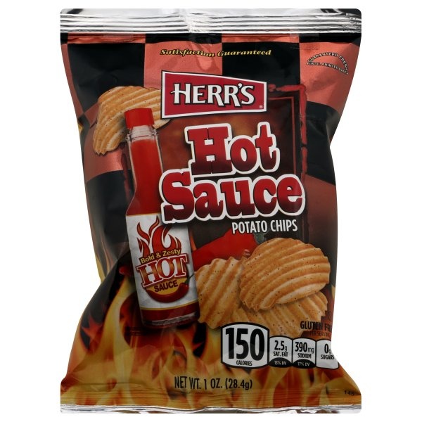 slide 1 of 1, Herr's Hot Sce Chips, 1 oz