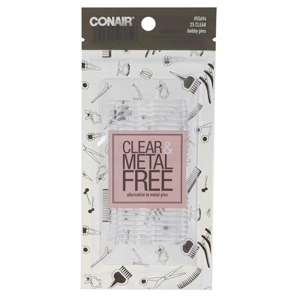 slide 1 of 6, Conair Clear Bobby Pins, 25 ct