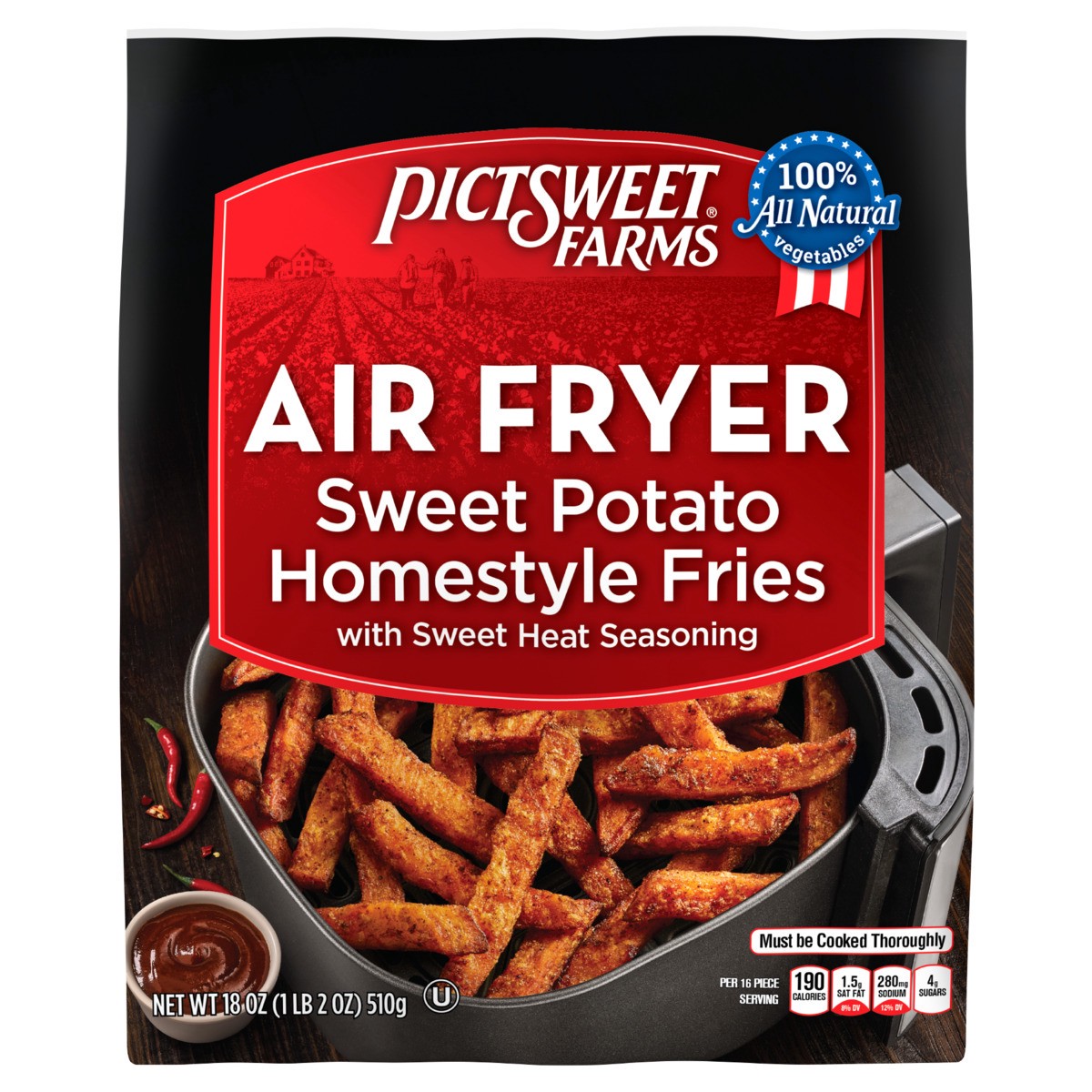 slide 1 of 9, PictSweet Sweet Potato Fries, 18 oz