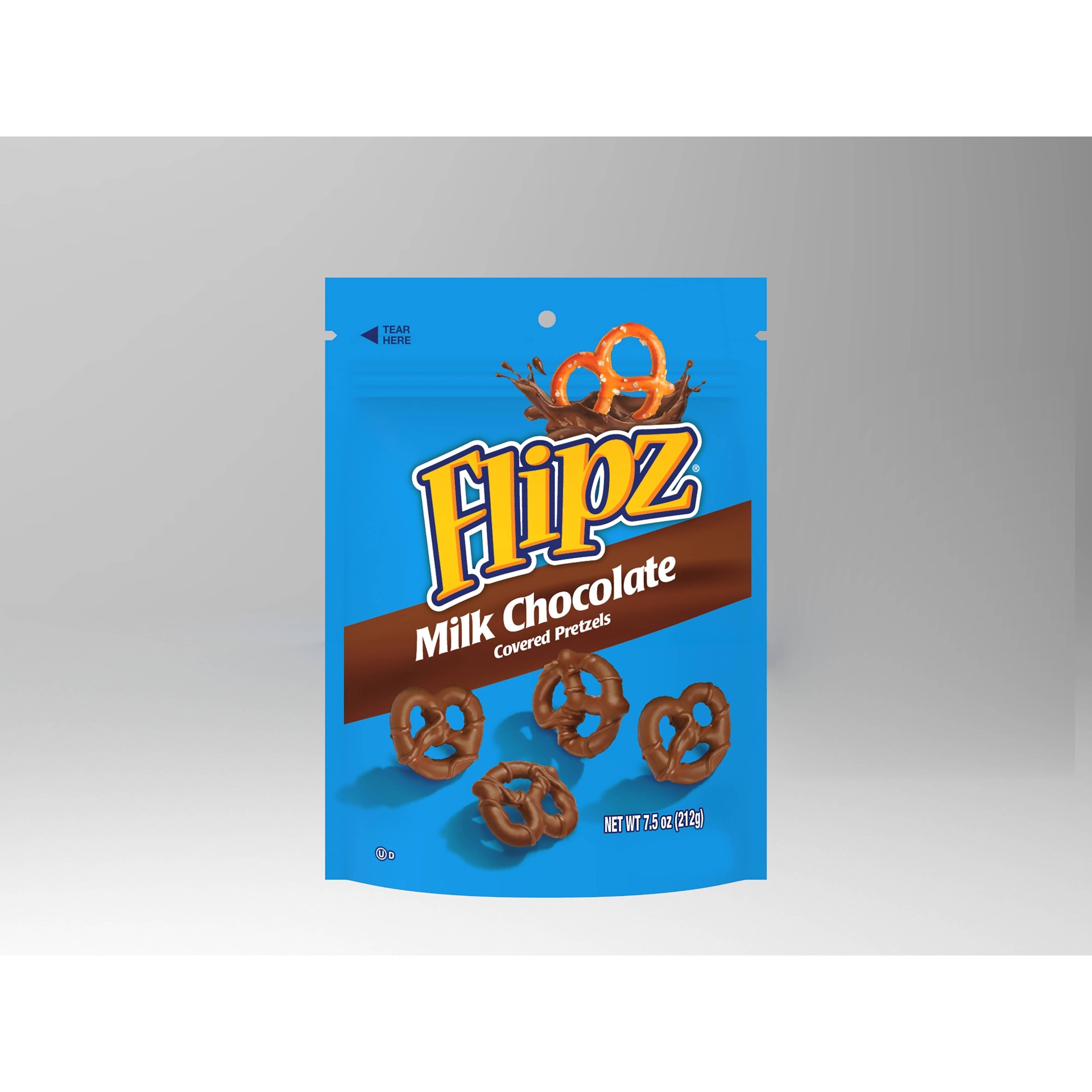 slide 1 of 3, Flipz Milk Chocolate Covered Pretzels, 7.5 oz