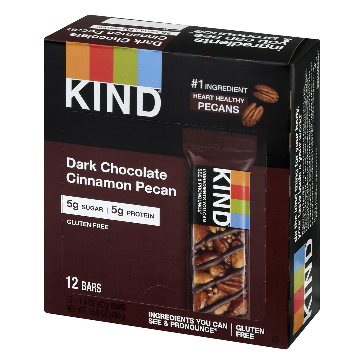 slide 3 of 9, KIND Dark Chocolate Cinnamon Pecan Nut Bars 12 ea, 12 ct