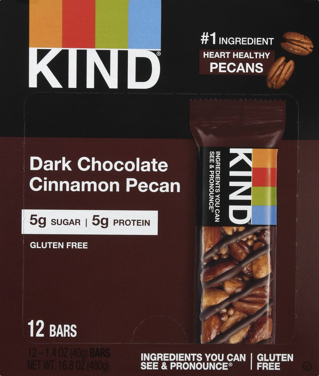 slide 6 of 9, KIND Dark Chocolate Cinnamon Pecan Nut Bars 12 ea, 12 ct