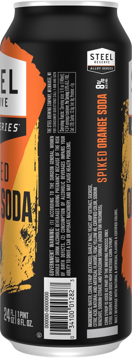 slide 7 of 7, Steel Reserve Orange Soda, Spiked, 24 fl oz