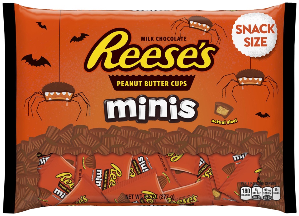 slide 1 of 1, Hershey's Reeses Minis Snack Size Candy, 9.8 oz