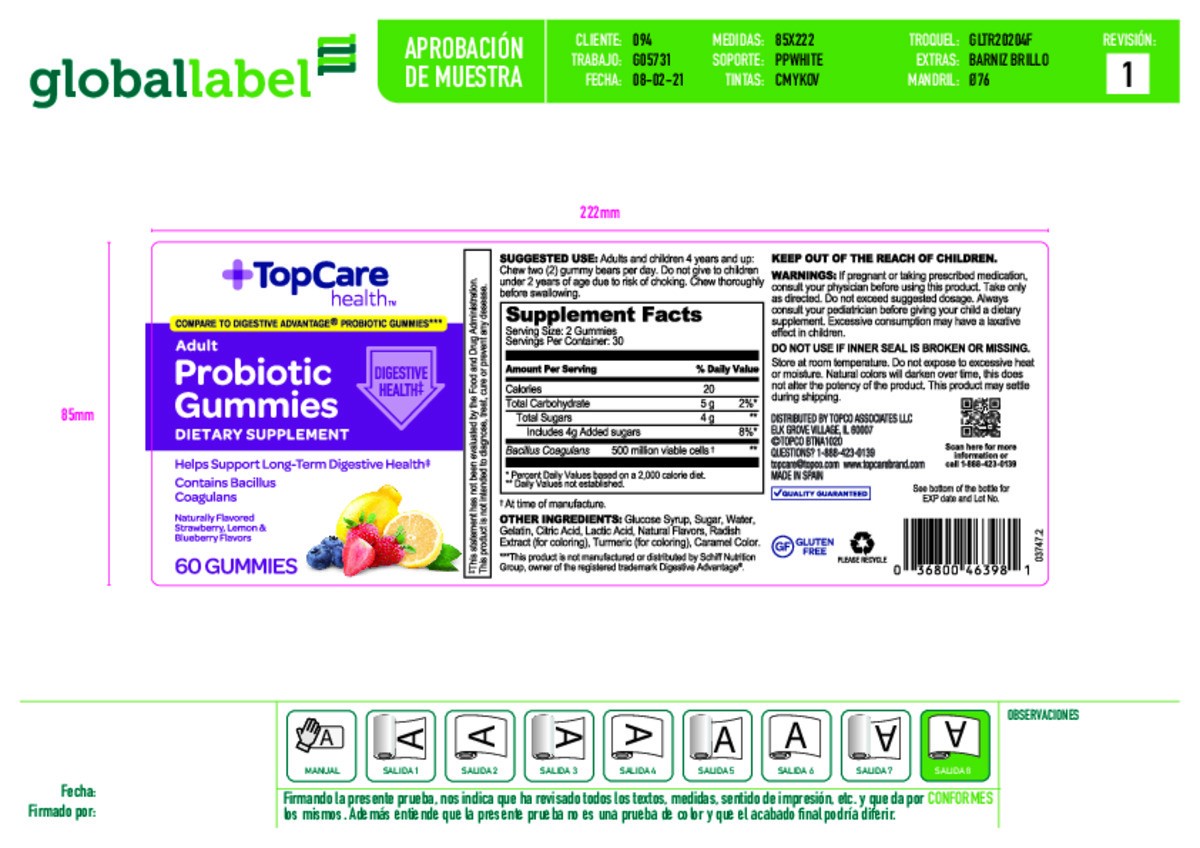 slide 6 of 14, TopCare Health Adult Orange, Lemon & Blueberry Flavors Probiotic 60 Gummies, 60 ct