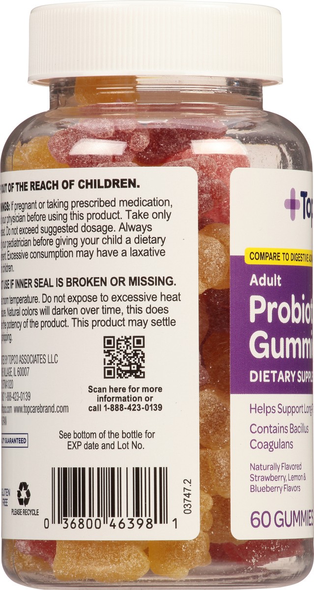 slide 11 of 14, TopCare Health Adult Orange, Lemon & Blueberry Flavors Probiotic 60 Gummies, 60 ct