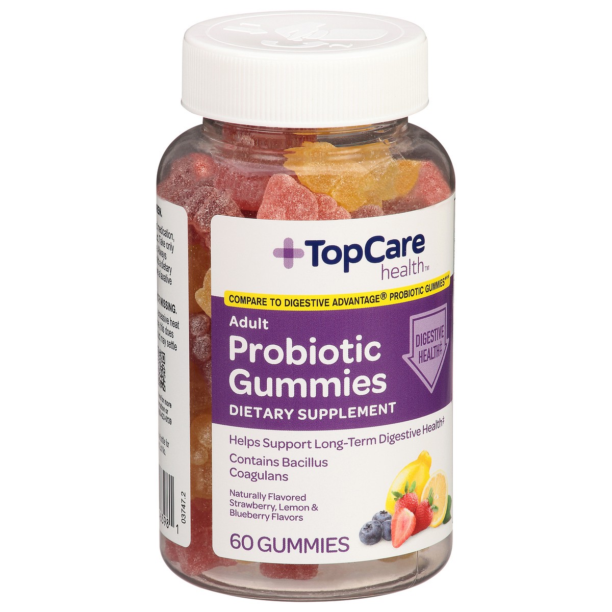 slide 10 of 14, TopCare Health Adult Orange, Lemon & Blueberry Flavors Probiotic 60 Gummies, 60 ct