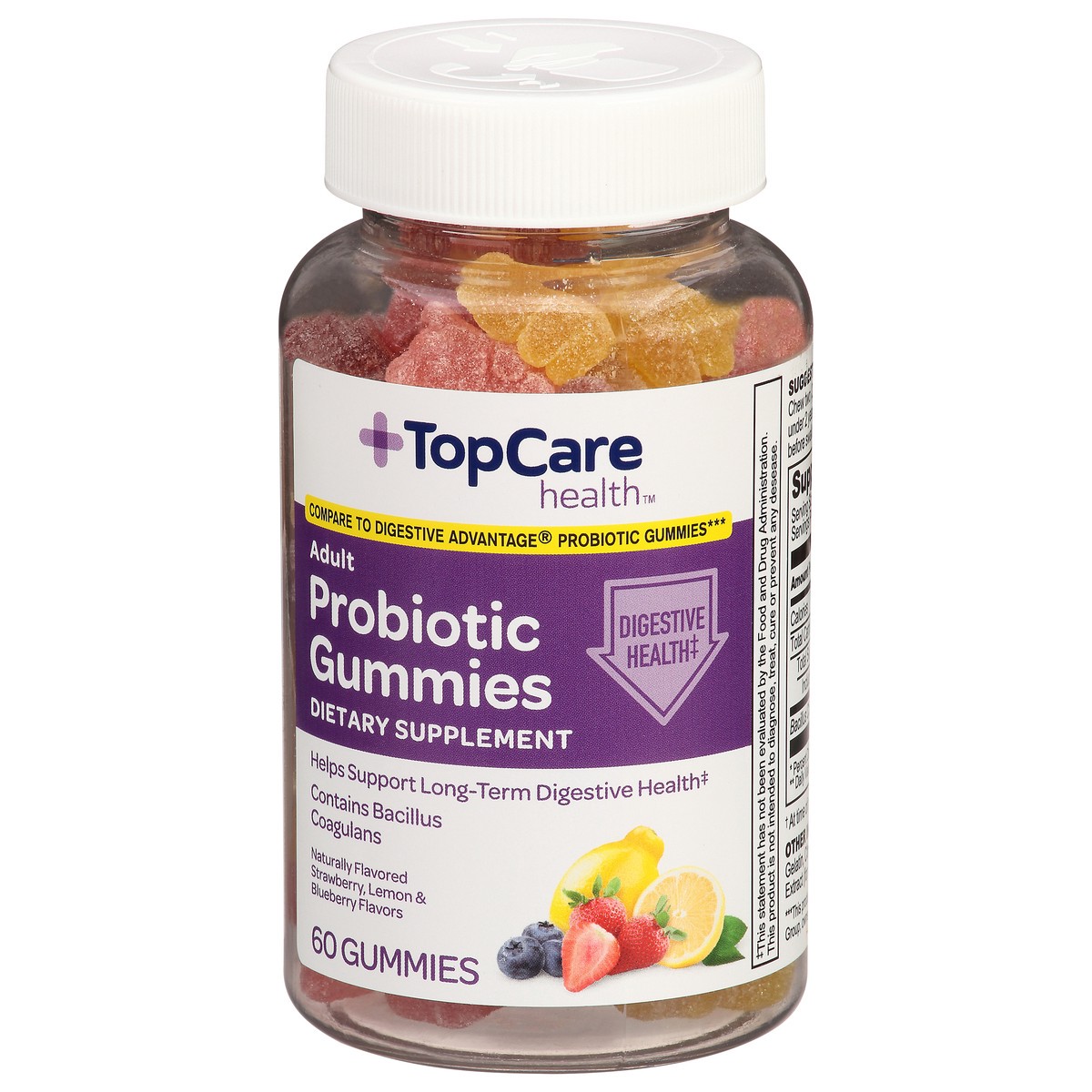 slide 3 of 14, TopCare Health Adult Orange, Lemon & Blueberry Flavors Probiotic 60 Gummies, 60 ct