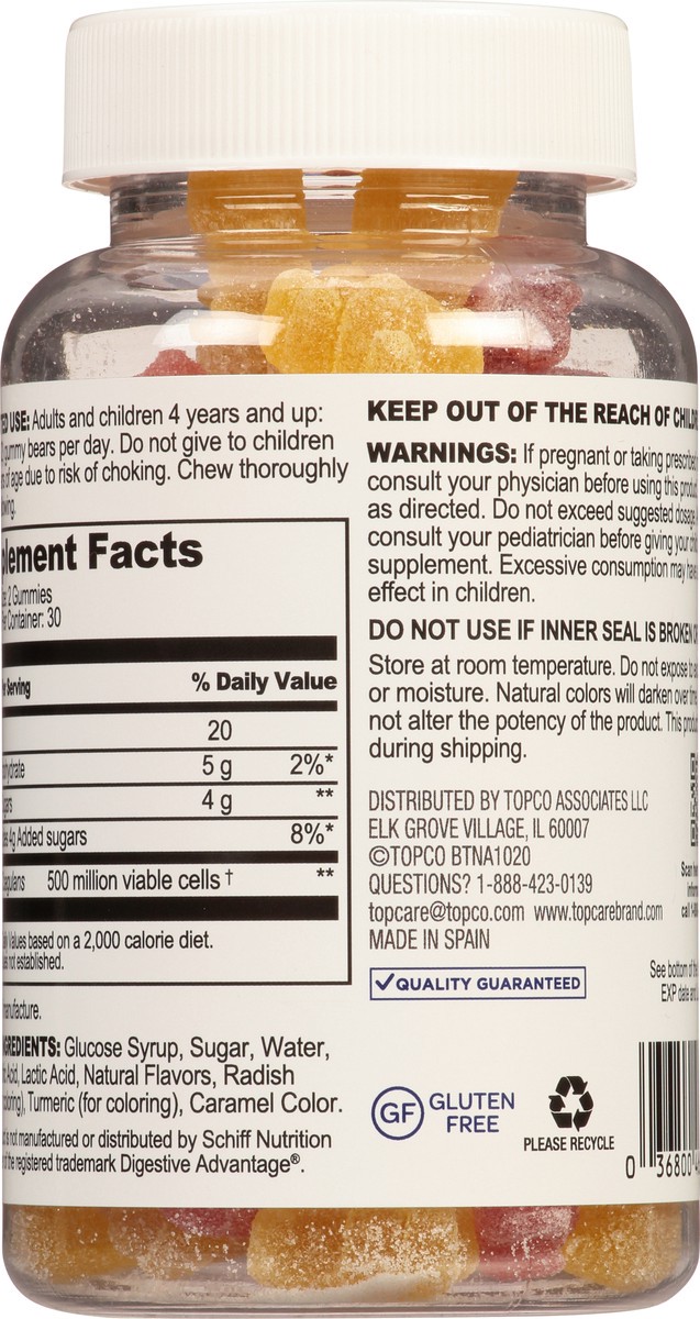 slide 13 of 14, TopCare Health Adult Orange, Lemon & Blueberry Flavors Probiotic 60 Gummies, 60 ct