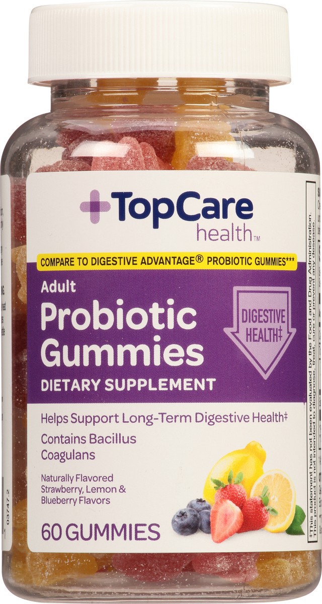 slide 14 of 14, TopCare Health Adult Orange, Lemon & Blueberry Flavors Probiotic 60 Gummies, 60 ct