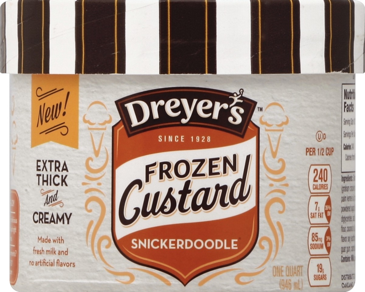 slide 3 of 3, Dreyer's Frozen Custard Snickerdoodle Tub, 32 oz