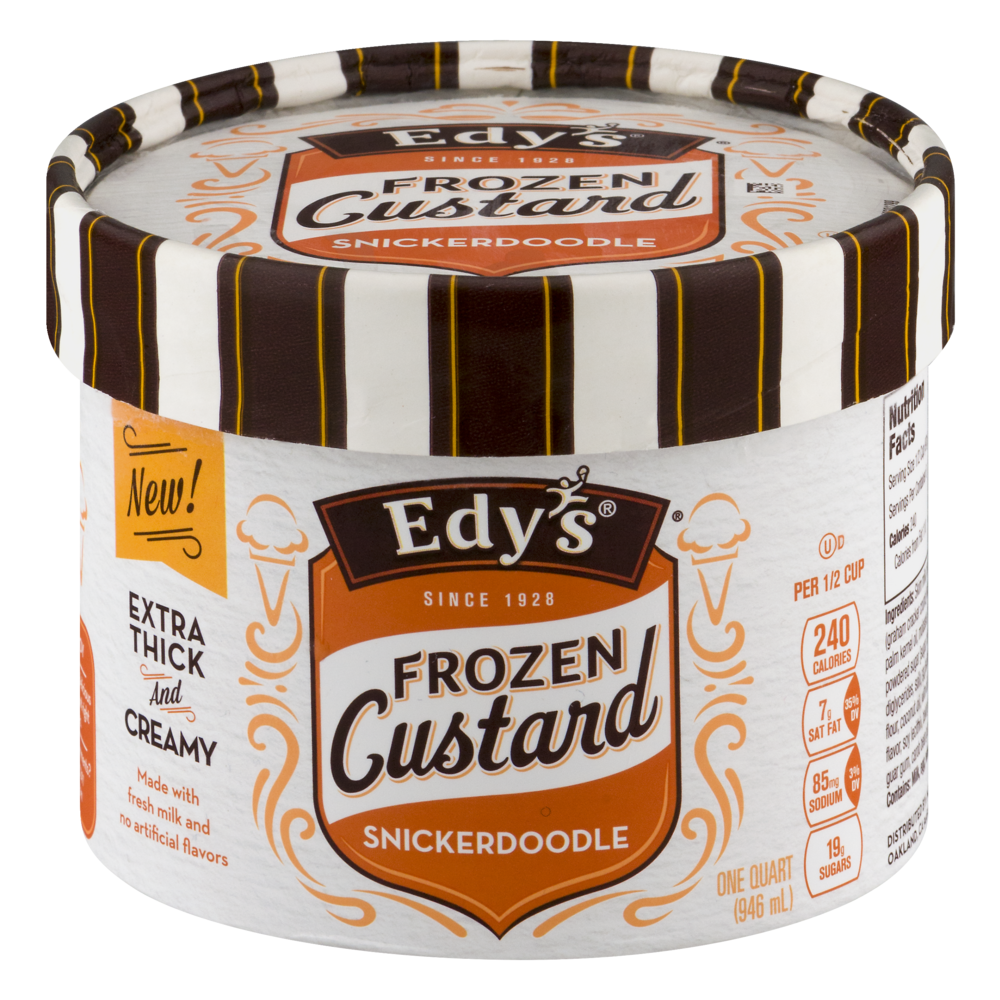 slide 1 of 3, Dreyer's Frozen Custard Snickerdoodle Tub, 32 oz