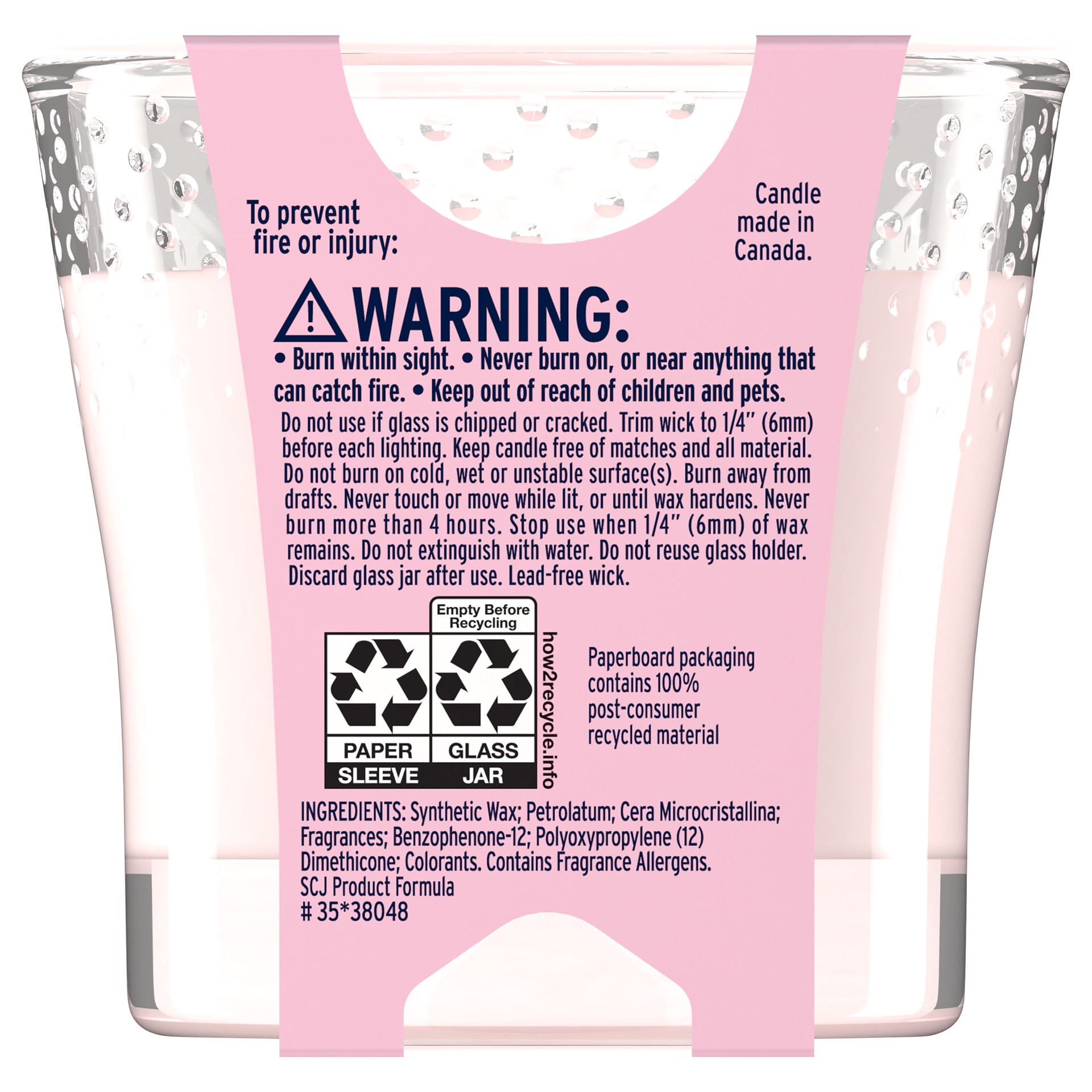 slide 3 of 5, Glade Scented Candle Jar, Rose & Bloom, Fragrance Infused with Essential Oils, 3.4 oz, 1 ct