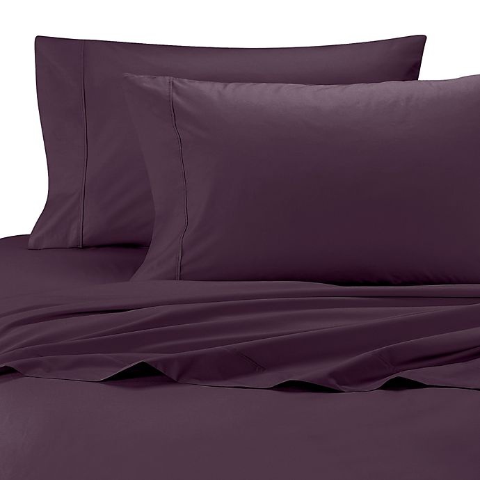 slide 1 of 1, Wamsutta Cool Touch Percale Cotton Twin Fitted Sheet - Purple, 1 ct