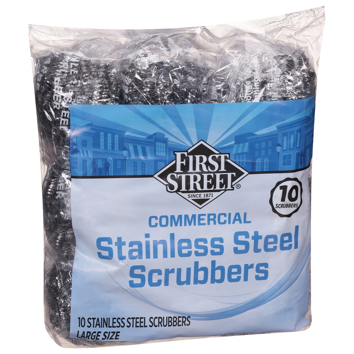 slide 8 of 11, First Street Stainless Steel Scrubber 35 Grm, 10 ct