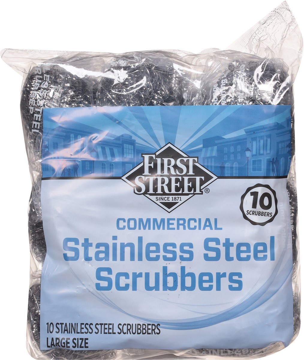 slide 4 of 11, First Street Stainless Steel Scrubber 35 Grm, 10 ct