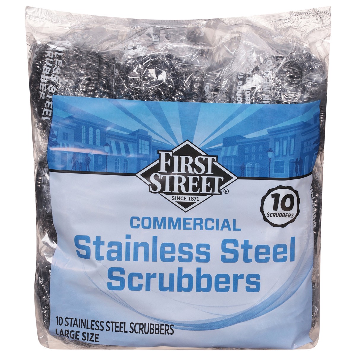 slide 2 of 11, First Street Stainless Steel Scrubber 35 Grm, 10 ct