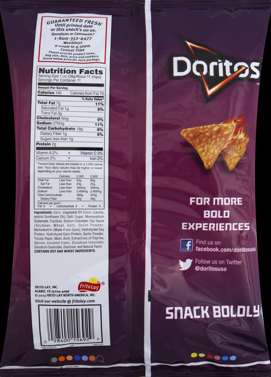 slide 6 of 6, Doritos Tortilla Chips 11 oz, 11 oz