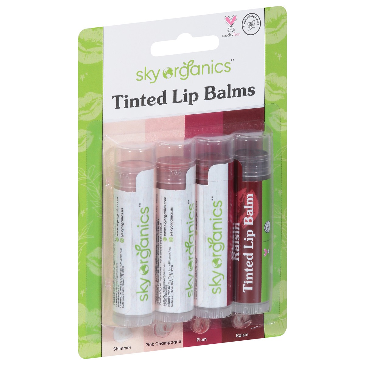slide 7 of 10, Sky Organics Assorted Tinted Lip Balms with Beeswax 4 - 0.15 oz Balms, 4 ct
