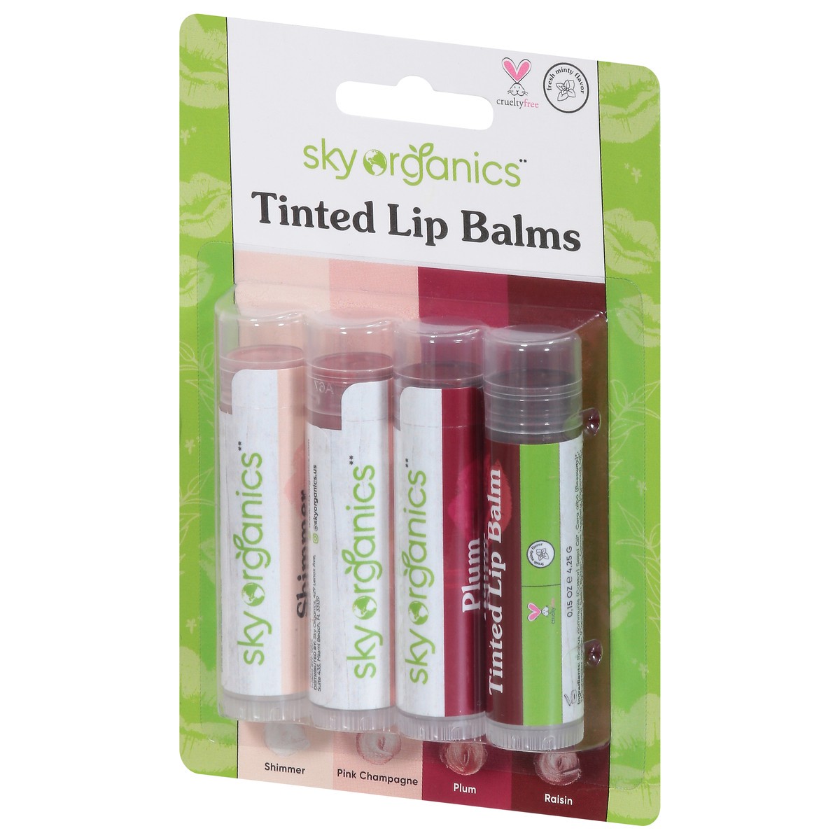 slide 8 of 10, Sky Organics Assorted Tinted Lip Balms with Beeswax 4 - 0.15 oz Balms, 4 ct