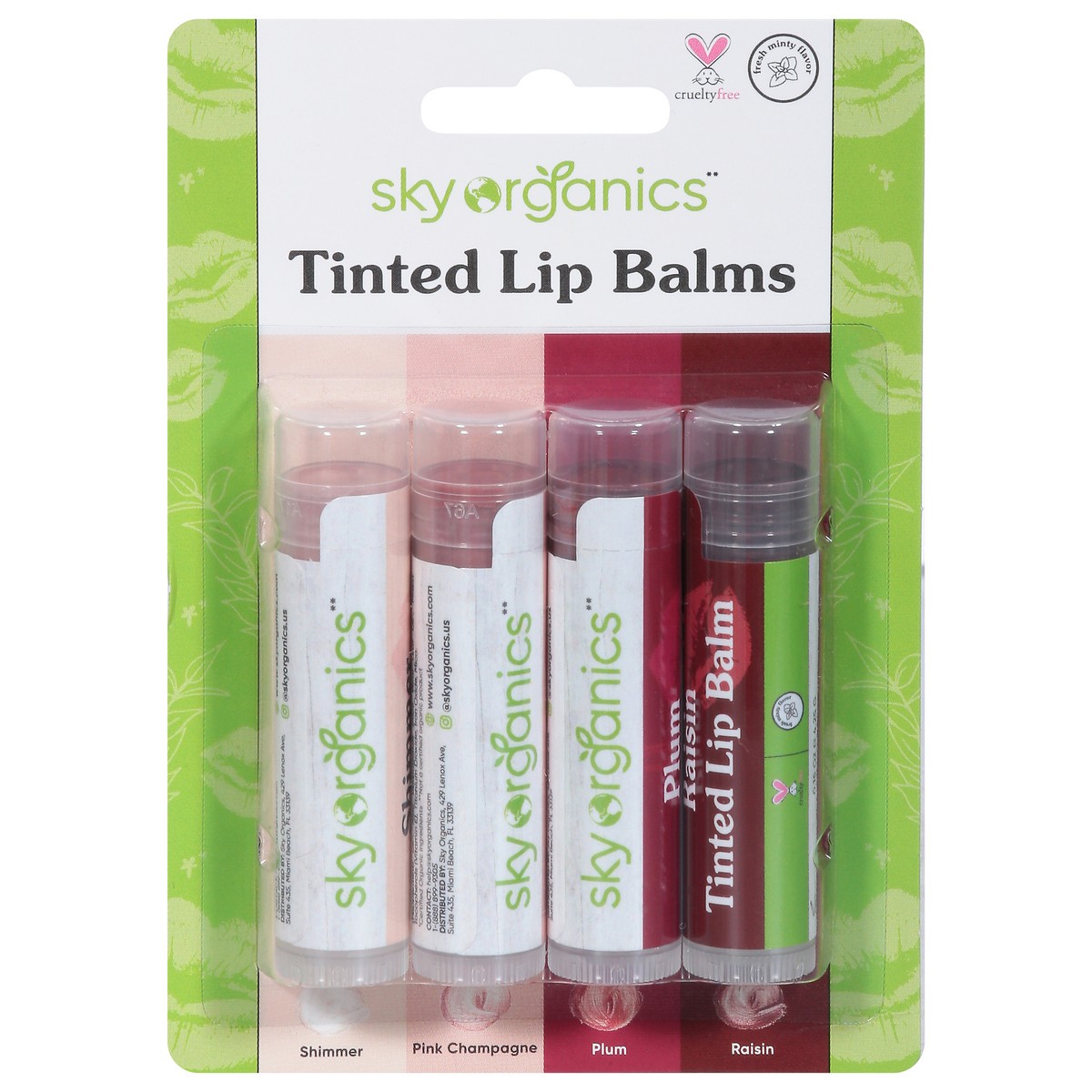 slide 3 of 10, Sky Organics Assorted Tinted Lip Balms with Beeswax 4 - 0.15 oz Balms, 4 ct