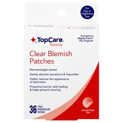 TopCare Beauty Hydrocolloid Clear 12 mm Blemish Patches - 36 ct